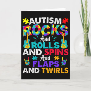Autism Rocks And Rolls Fun Autism Awareness Month Card