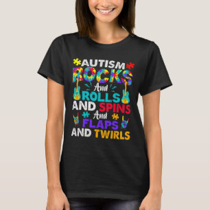 Autism Rocks And Rolls Fun Autism Awareness Month T-Shirt