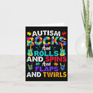 Autism Rocks And Rolls Funny Autism Awareness Mont Card
