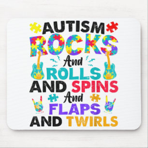 Autism Rocks And Rolls Funny Autism Awareness Mont Mouse Pad