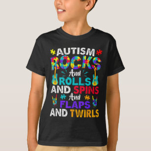 Autism Rocks And Rolls Funny Autism Awareness Mont T-Shirt