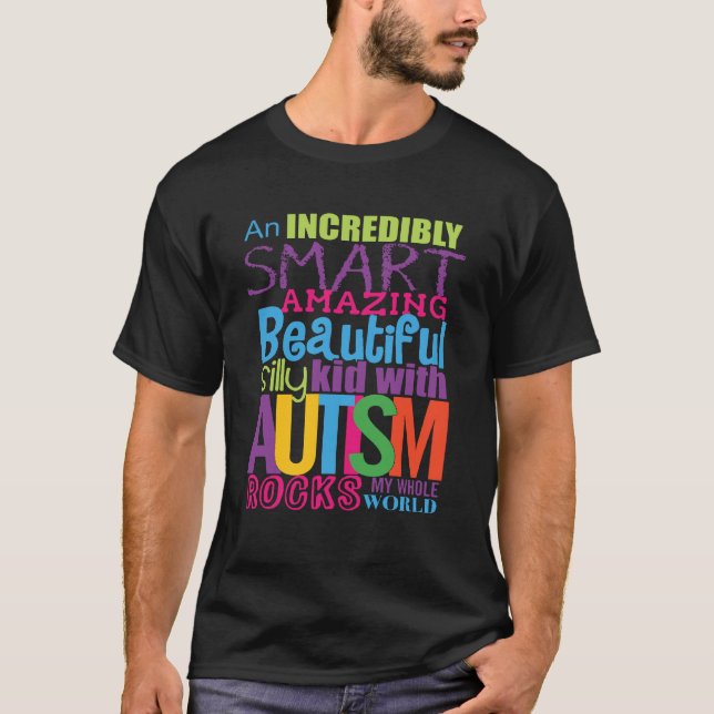 Autism - Rocks My World!! T-Shirt (Front)