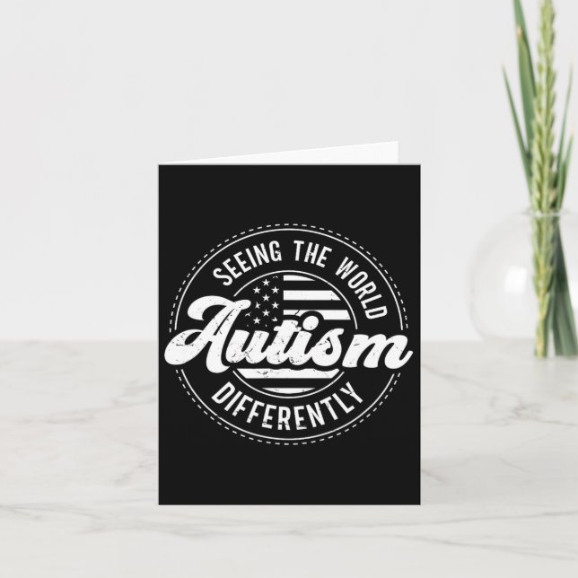 Autism Seeing The World Differently Autism Awarene Card (Front)