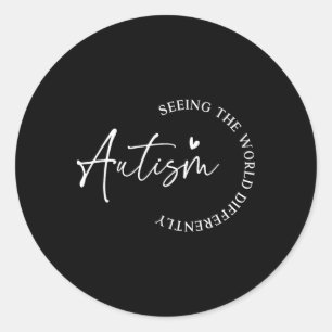 Autism Seeing The World Differently Autism Awarene Classic Round Sticker