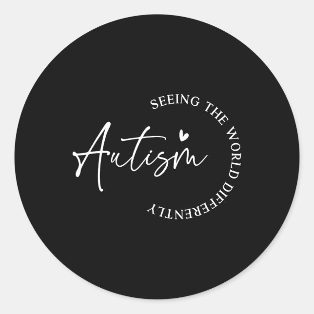 Autism Seeing The World Differently Autism Awarene Classic Round Sticker (Front)