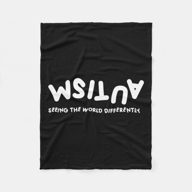 Autism Seeing The World Differently Autistic Aware Fleece Blanket (Front)