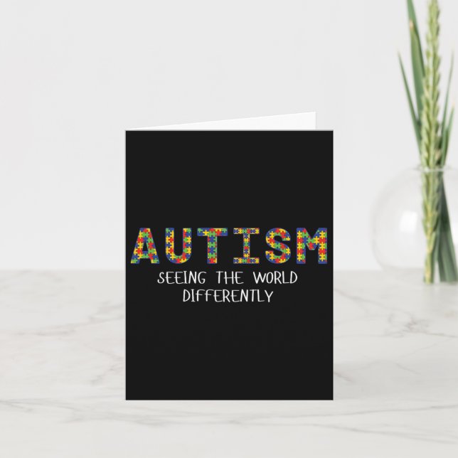 Autism Seeing The World Differently Graphic Tee  Card (Front)