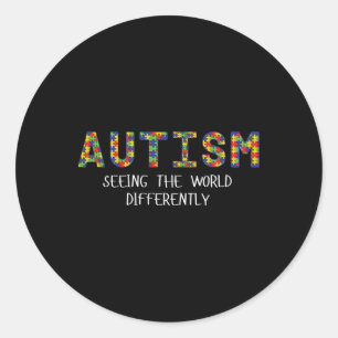 Autism Seeing The World Differently Graphic Tee Classic Round Sticker