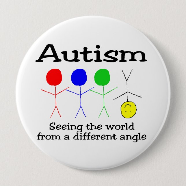 Autism Seeing The World From A Different Angle 10 Cm Round Badge (Front)