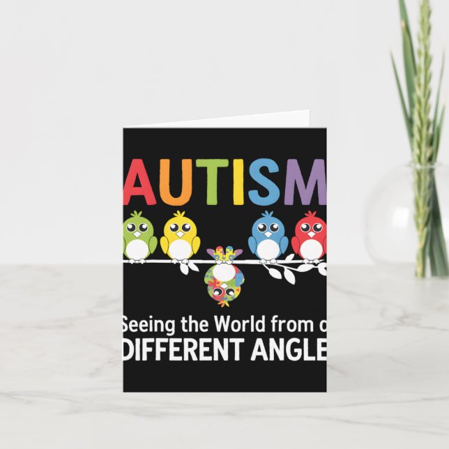 Autism Seeing The World From A Different Angle Cut Card (Front)