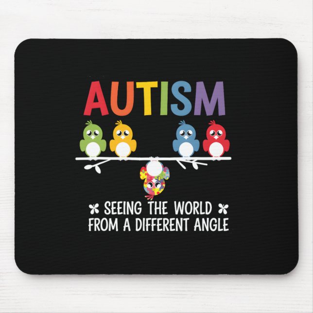 Autism Seeing The World From A Different Angle Cut Mouse Pad (Front)