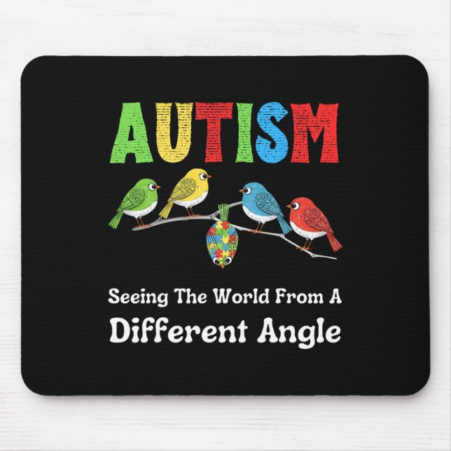 Autism Seeing The World From A Different Angle Cut Mouse Pad (Front)