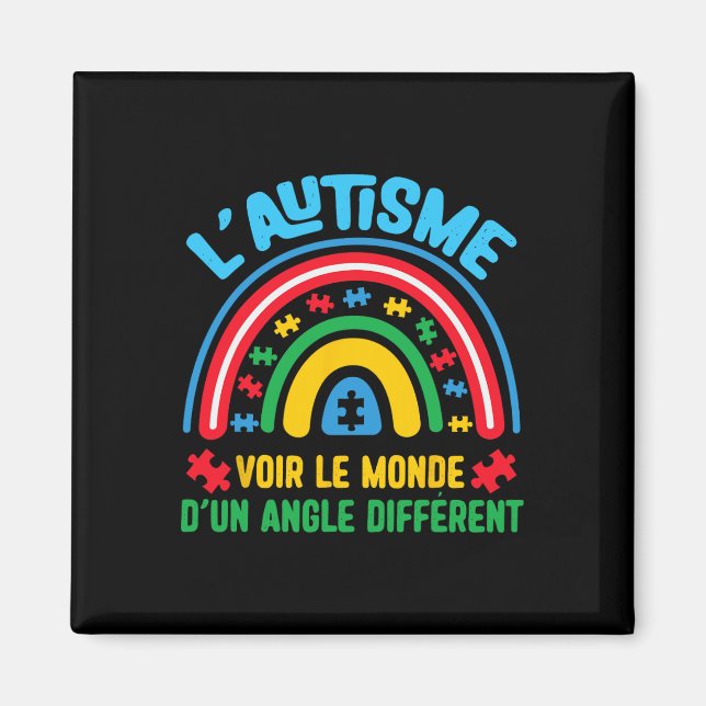 Autism Seeing The World From An Angle Autism Aware Magnet (Front)