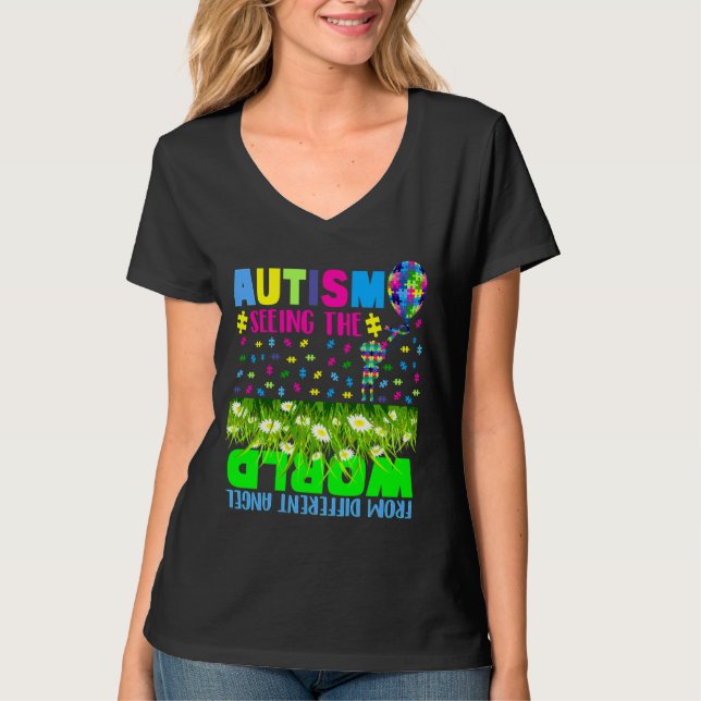 Autism Seeing The World From Diffrent Angel T-Shirt (Front)