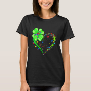Autism Shamrock C Heart Puzzle Piece St Patricks D T-Shirt