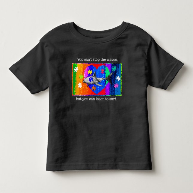 Autism Shark 4T BLACK Toddler T-Shirt (Front)