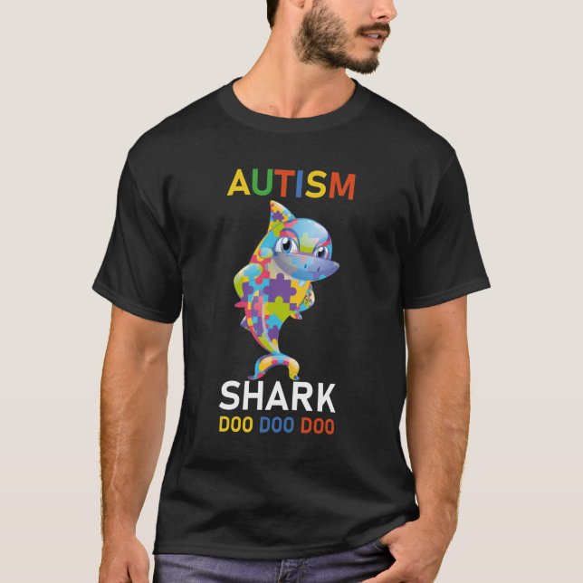 Autism Shark doo doo doo T-Shirt (Front)