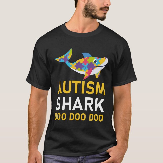 Autism Shark doo doo doo T-Shirt (Front)