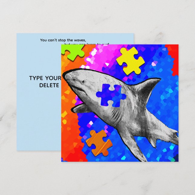 Autism Shark Flat Card (Front/Back)