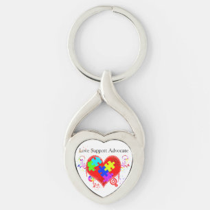 Autism Shining Heart Key Ring