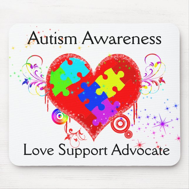 Autism Shining Heart Mouse Pad (Front)