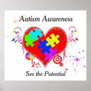 Autism Shining Heart Poster