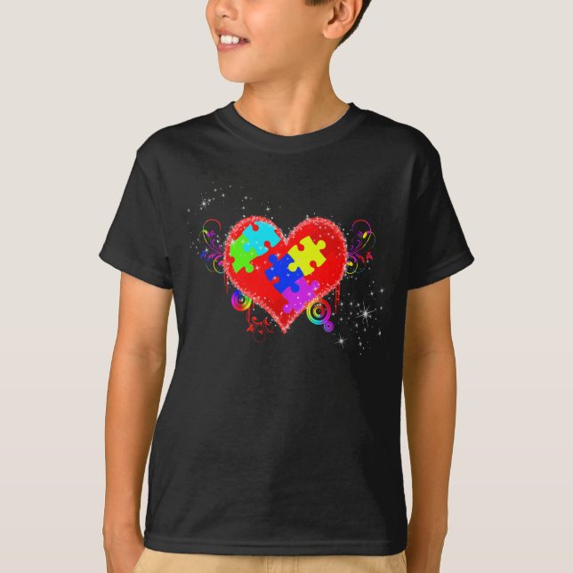 Autism Shining Heart T-Shirt (Front)