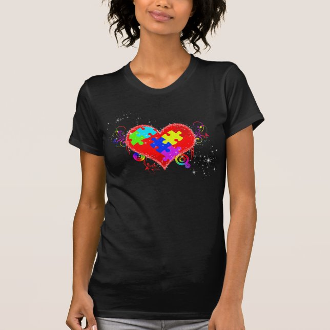 Autism Shining Heart T-Shirt (Front)