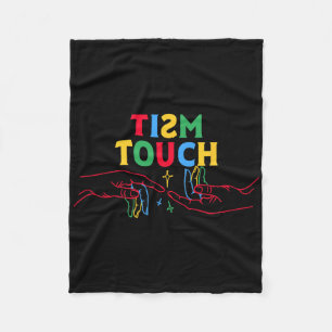 Autism Shirt Funny Tism Touch Autistic Meme Autism Fleece Blanket