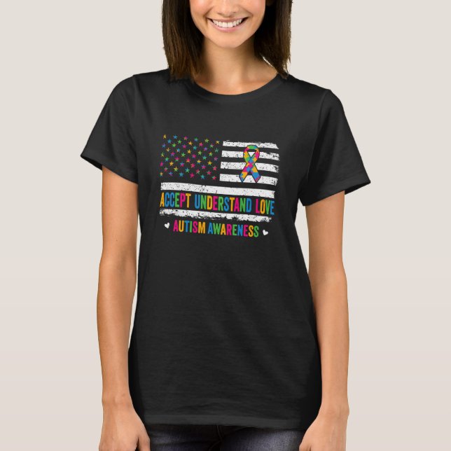 Autism Shirt Love Accept Support Autistic Autism A (Front)