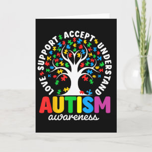 Autism Shirt Love Accept Support Autistic Autism A Card
