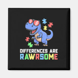Autism Shirts For Boys Dinosaur Trex Awareness Puz Magnet