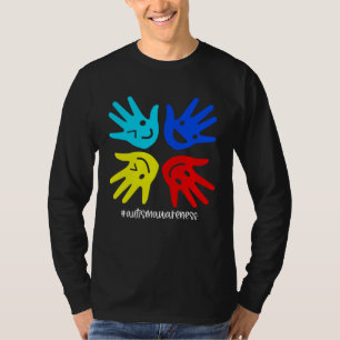 Autism Sign Hand Smile Face Autistic Child Autism  T-Shirt