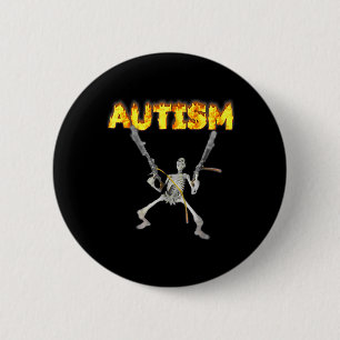 Autism Skeleton Funny Oddly Specific Dank  6 Cm Round Badge