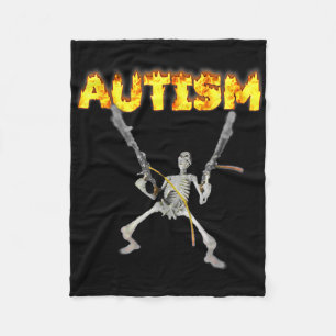Autism Skeleton Funny Oddly Specific Dank Meme 1  Fleece Blanket