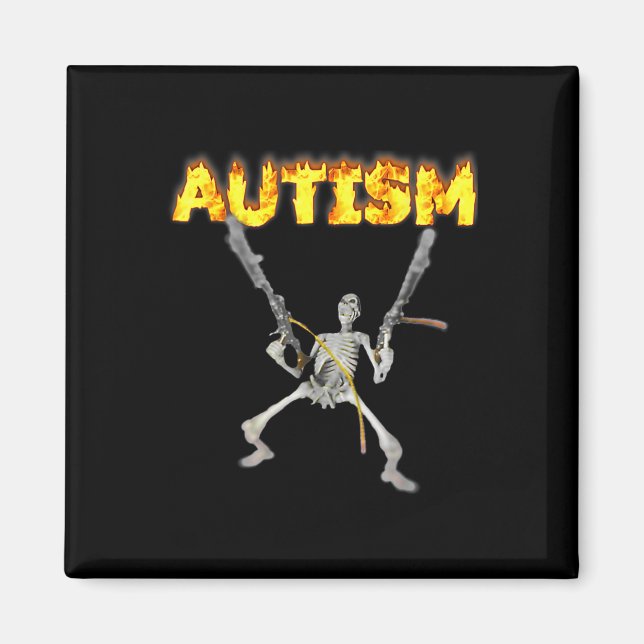 Autism Skeleton Funny Oddly Specific Dank Meme 1  Magnet (Front)