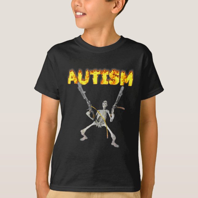 Autism Skeleton Funny Oddly Specific Dank Meme 2  T-Shirt (Front)