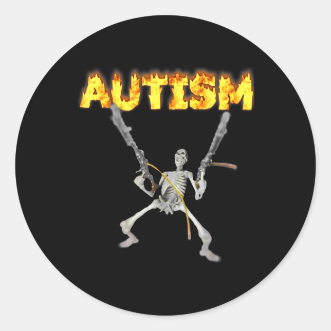 Autism Skeleton Funny Oddly Specific Dank Meme 3  Classic Round Sticker (Front)