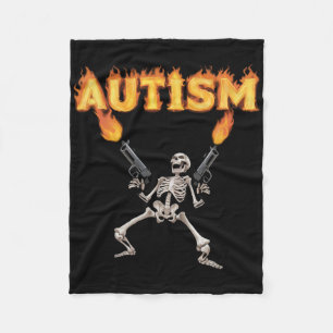 Autism Skeleton Funny Oddly Specific Dank Meme  Fleece Blanket