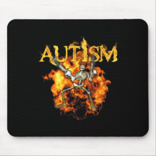 Autism Skeleton Guns Funny Fire Bones Spooky  Mouse Pad