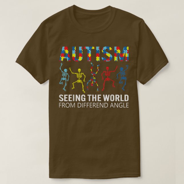 Autism Skeleton Seeing The World From A Different  T-Shirt (Design Front)