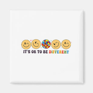 Autism Smile Face It's Ok To Be Different Funny Au Magnet