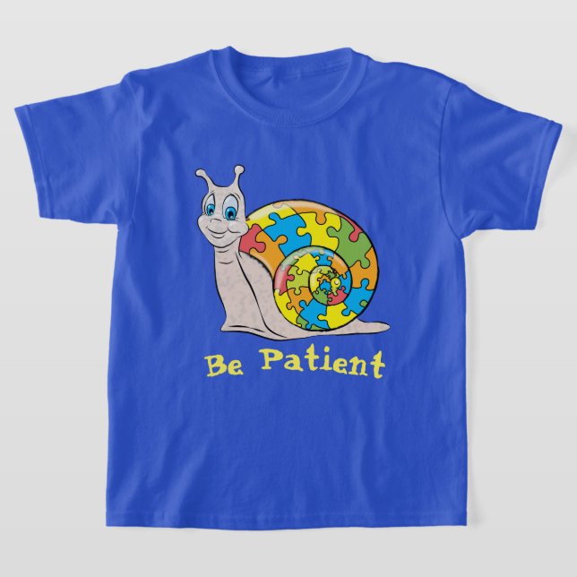 Autism Snail - editable caption T-Shirt (Laydown)
