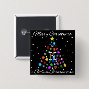 Autism Snowflake Christmas Tree 15 Cm Square Badge