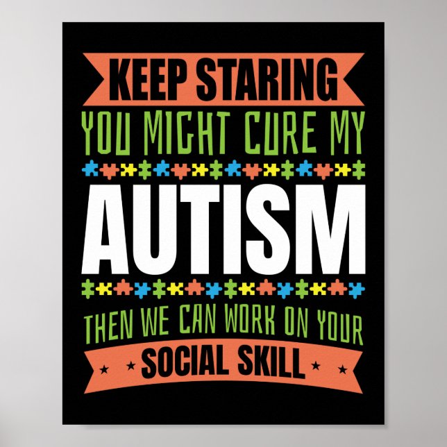 Autism Son Child Daughter Keep Staring Cure My Poster (Front)