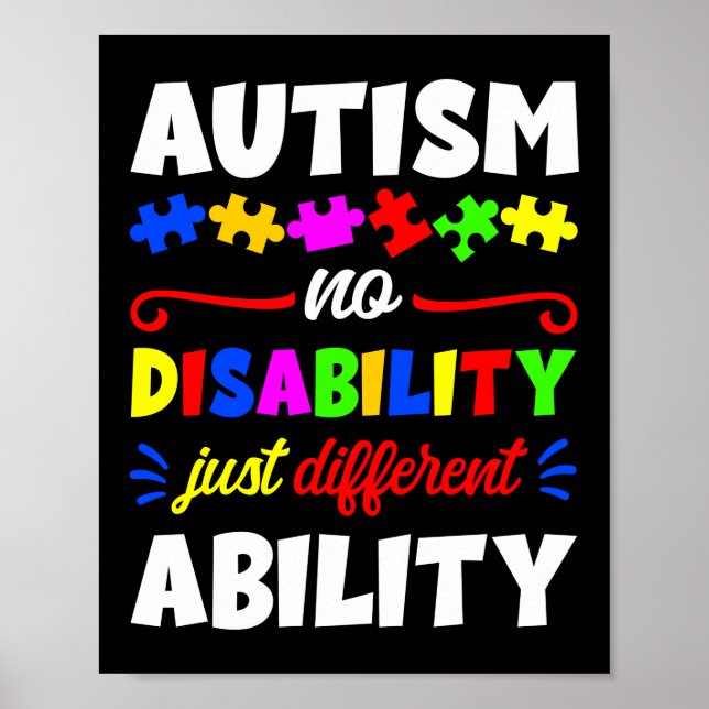 Autism Son Child Daughter No Disability Different Poster (Front)