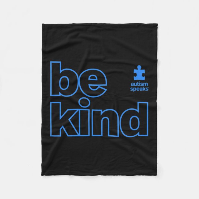 Autism Speaks - Autism Awareness Be Kind – Kindnes Fleece Blanket (Front)