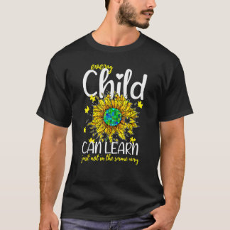 Autism Special Education Teacher Sunflower Puzzle T-Shirt