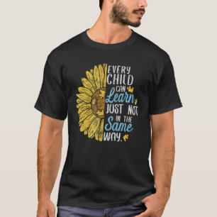 Autism Special Education Teacher Sunflower Tee Wo