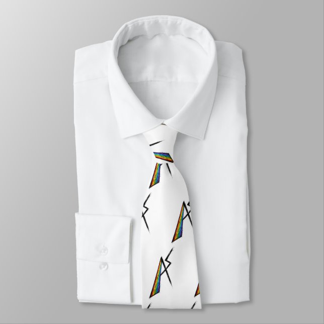 Autism Spectrum AS Symbol | Modern Rainbow  Tie (Tied)